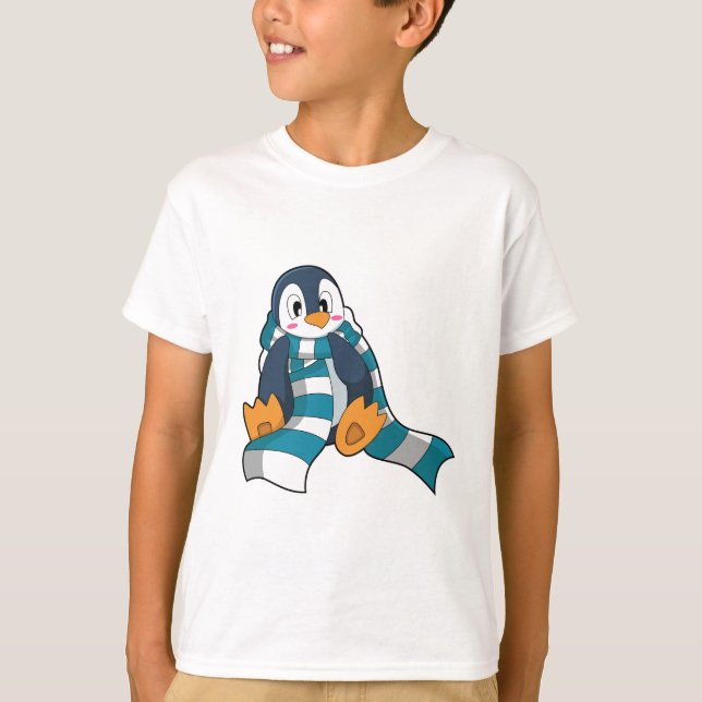 T-shirt Pingouin avec Écharpe (Devant)
