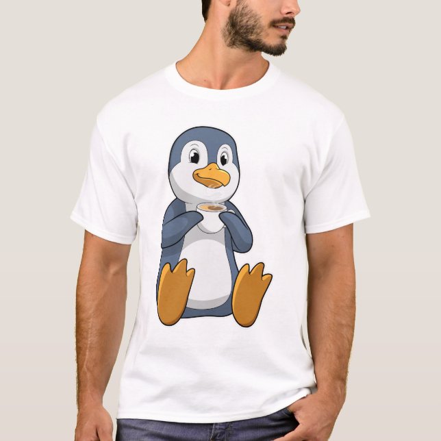 T-shirt Pingouin avec la coupe du café (Devant)