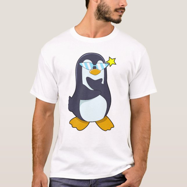 T-shirt Pingouin avec lunettes de soleil (Devant)