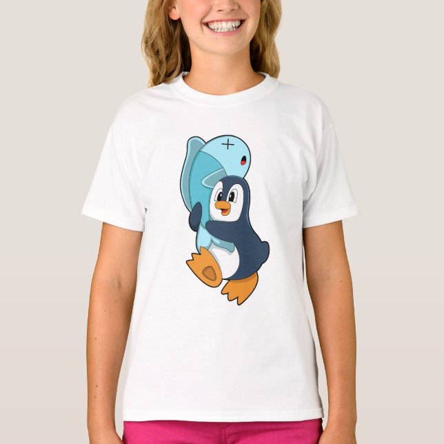 T-shirt Pingouin avec poisson (Devant)