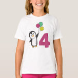 T-shirt Pingouin Balloons D'Anniversaire Pour Enfants T-sh<br><div class="desc">Le pingouin avec ballons pour le quatrième anniversaire. Pour chaque enfant qui a quatre ans. Pingouins mignons pour le 4ème anniversaire des enfants.</div>