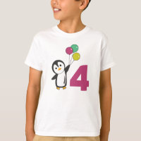 Pingouin Balloons D'Anniversaire Pour Enfants T-sh