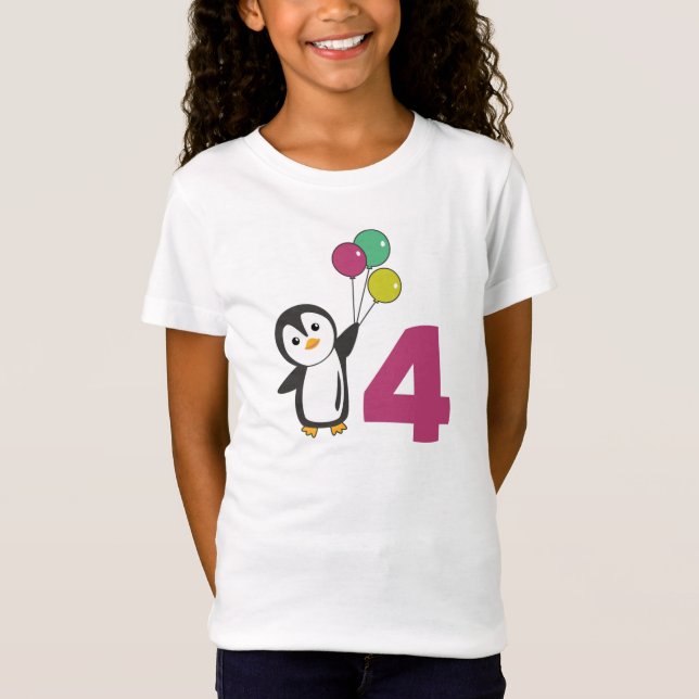 T-Shirt Pingouin Balloons D'Anniversaire Pour Enfants T-sh (Devant)