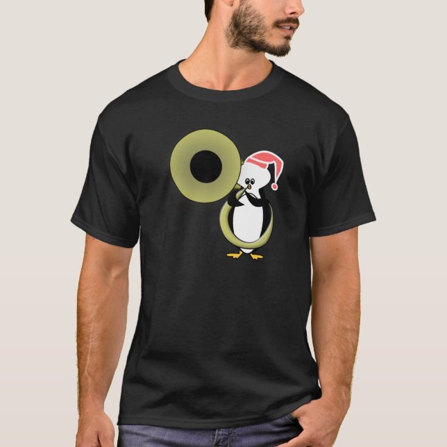 T-shirt Pingouin bébé avec Tuba (Devant)