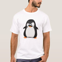 Pingouin blanc noir mignon et moustache drôle