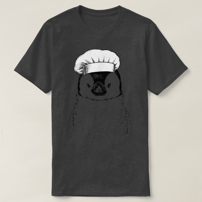 T-shirt Pingouin Chef animal Drôle Cuisine Cuisinier (Design devant)