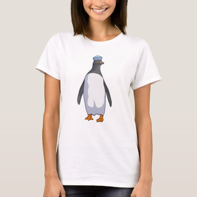 T-shirt Pingouin comme marin avec Casquette (Devant)