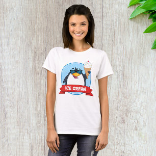 T-shirt Pingouin cool tenant de la crème glacée