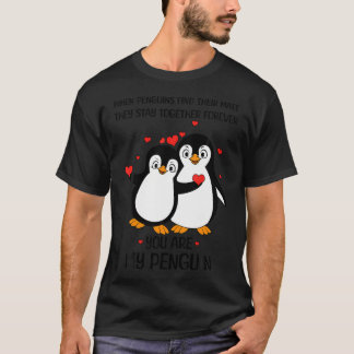 T-shirt Pingouin Couple Louvain Correspondant Coeurs Jour 