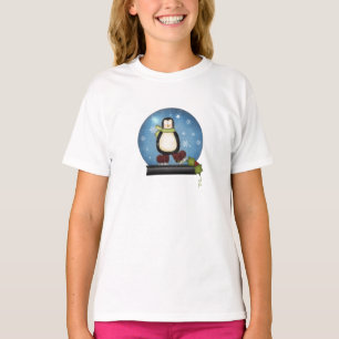 T-shirt Pingouin dans un globe de neige