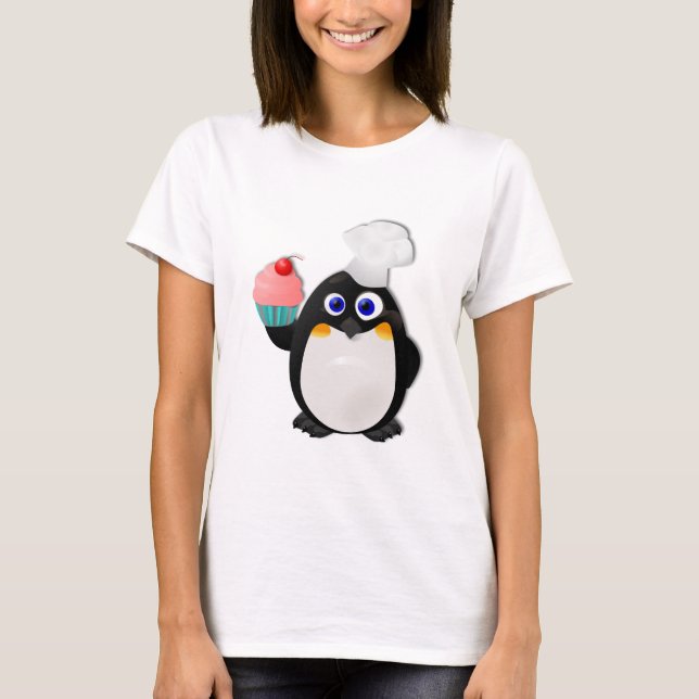T-shirt Pingouin de Baker avec le petit gâteau II (Devant)