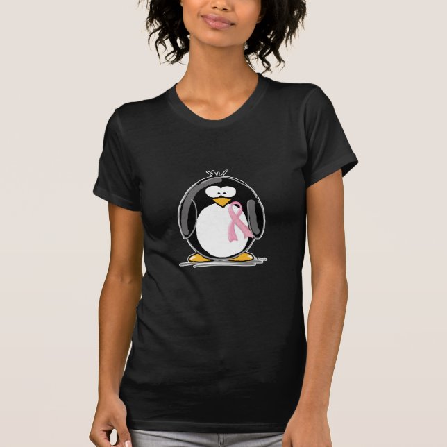 T-shirt Pingouin de cancer du sein (Devant)