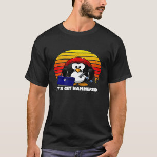 T-shirt Pingouin de charpentier Laissons Hammered Funny T-