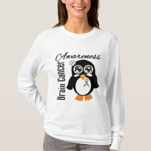 T-shirt Pingouin de conscience de cancer du cerveau