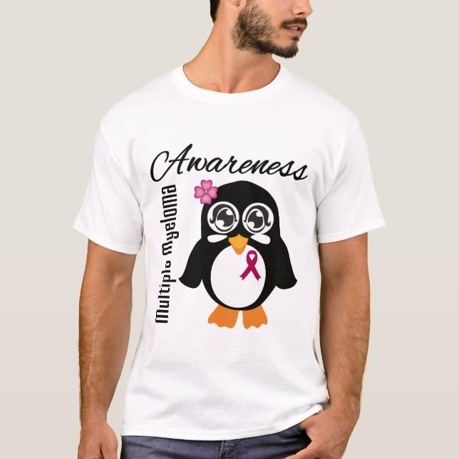 T-shirt Pingouin de conscience de myélome multiple (Devant)