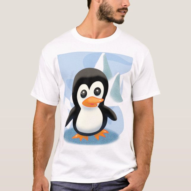T-shirt Pingouin de dessin adorable (Devant)