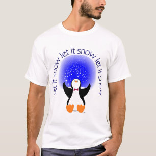 T-shirt Pingouin de globe de neige - laissez-le neiger !