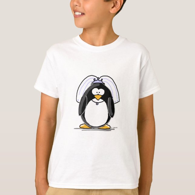 T-shirt Pingouin de jeune mariée (Devant)