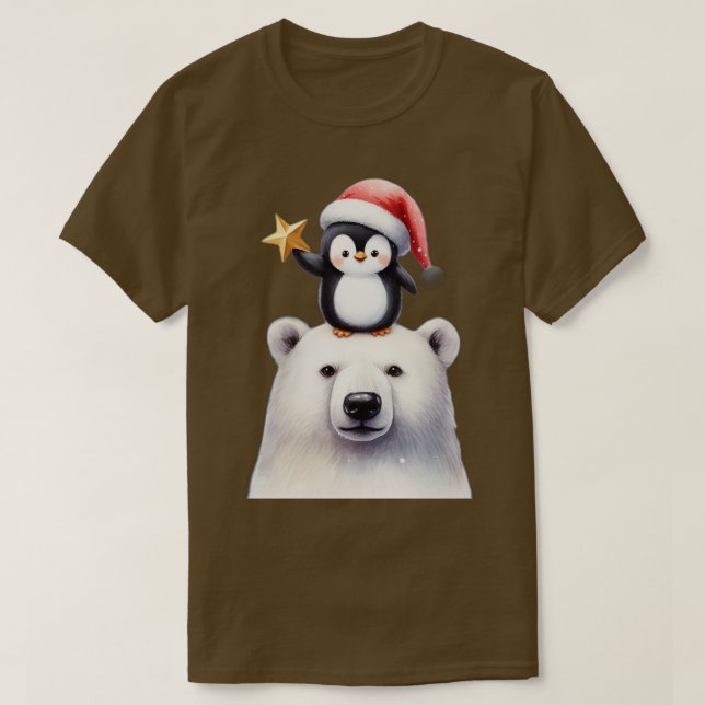 T-shirt pingouin de noël (Design devant)