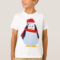 Pingouin de Noël dans un casquette de Père Noël