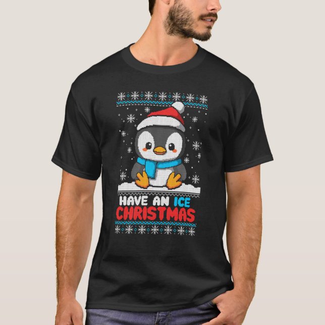 T-shirt Pingouin de Noël Funny classique laide douce fille (Devant)