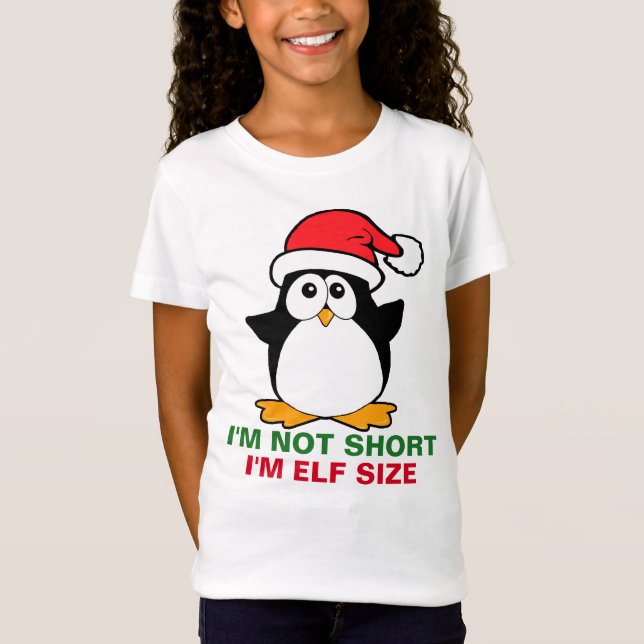 T-Shirt Pingouin de Noël mignon Je ne suis pas court Je su (Devant)