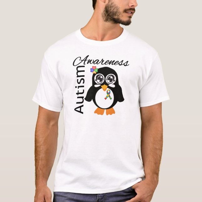 T-shirt Pingouin de sensibilisation sur l'autisme (Devant)