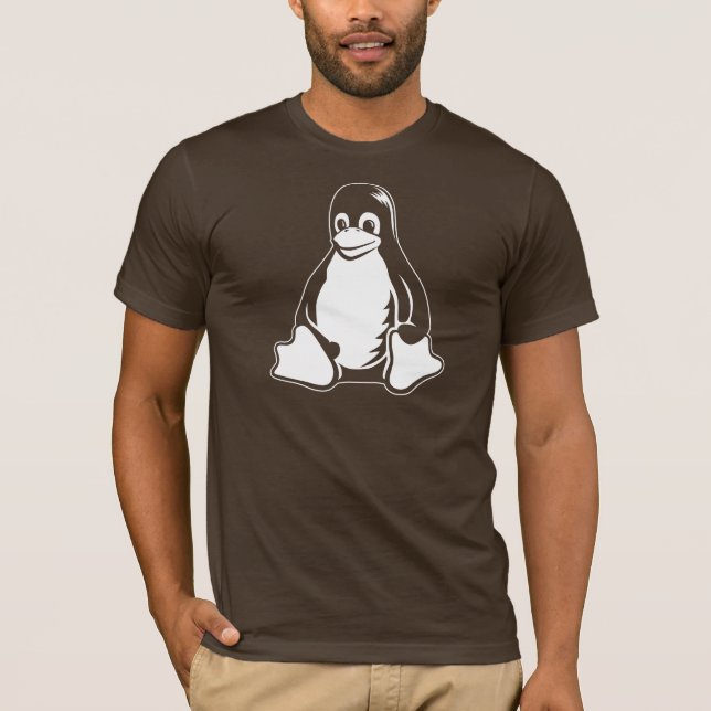 T-shirt Pingouin de Tux - (Linux, Open Source, Copyleft, (Devant)