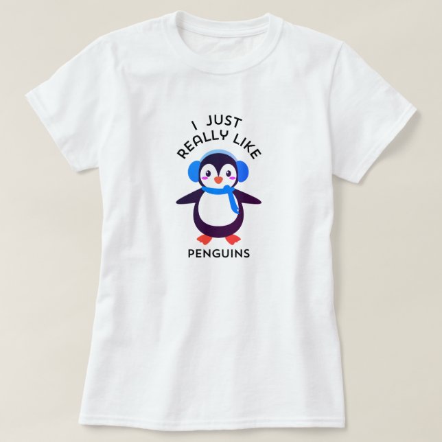 T-shirt Pingouin doux mignon t (Design devant)