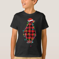 Pingouin drôle arbre de Noël Red Plaid Xmas Animal