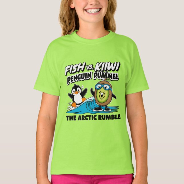 T-shirt Pingouin drôle et kiwi (Devant)