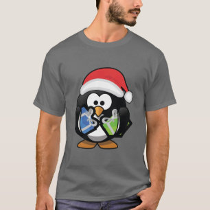 T-shirt Pingouin en caricature mignonne avec cadeaux