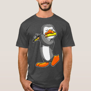 T-shirt Pingouin en musique avec Flûte