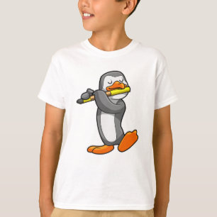 T-shirt Pingouin en musique avec Flûte