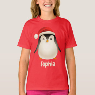 T-shirt Pingouin festif de Noël mignon Nom de fille person