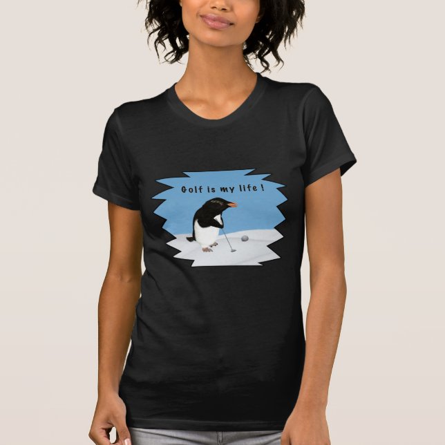 T-shirt Pingouin humoristique jouant au golf (Devant)