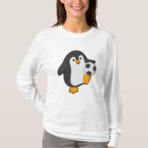 T-shirt Pingouin joueur de football avec balle de football