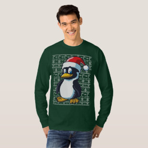 T-shirt Pingouin laid de chandail de Noël