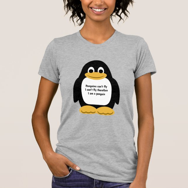 T-shirt Pingouin mignon animé (Devant)