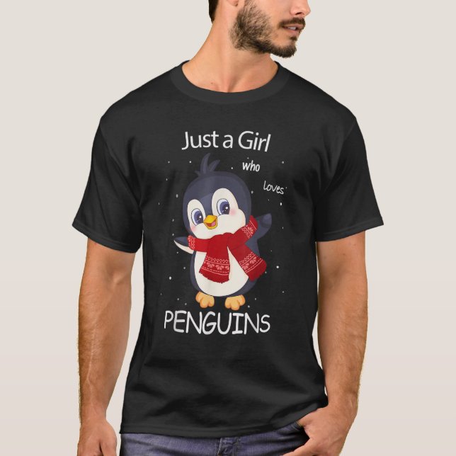 T-shirt Pingouin mignon juste une fille qui aime les pingo (Devant)