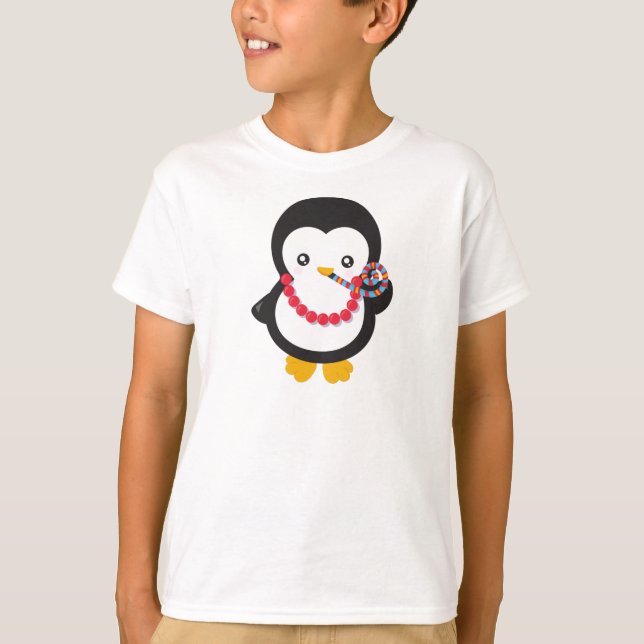 T-shirt Pingouin mignon, Petit Pingouin, Sifflement de fêt (Devant)