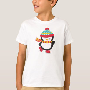 T-shirt Pingouin mignon, Pingouin de patinage sur glace, C