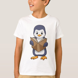 T-shirt Pingouin Nerd avec Livre