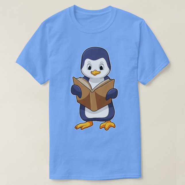 T-shirt Pingouin Nerd avec Livre (Design devant)