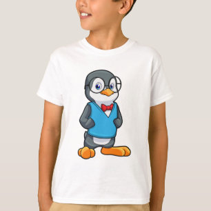 T-shirt Pingouin Nerd avec lunettes
