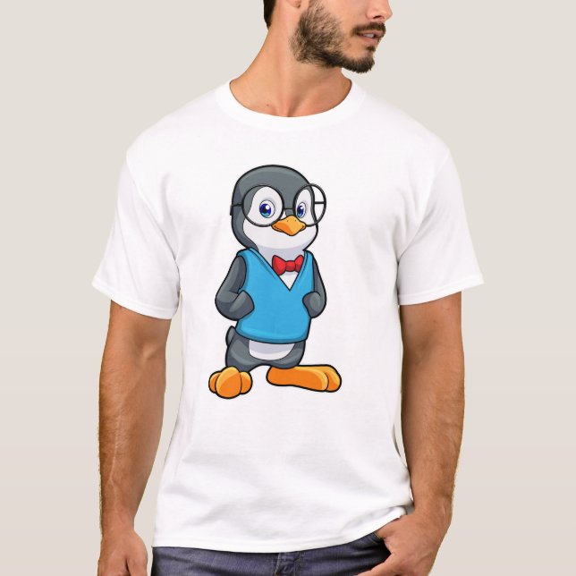 T-shirt Pingouin Nerd avec lunettes (Devant)