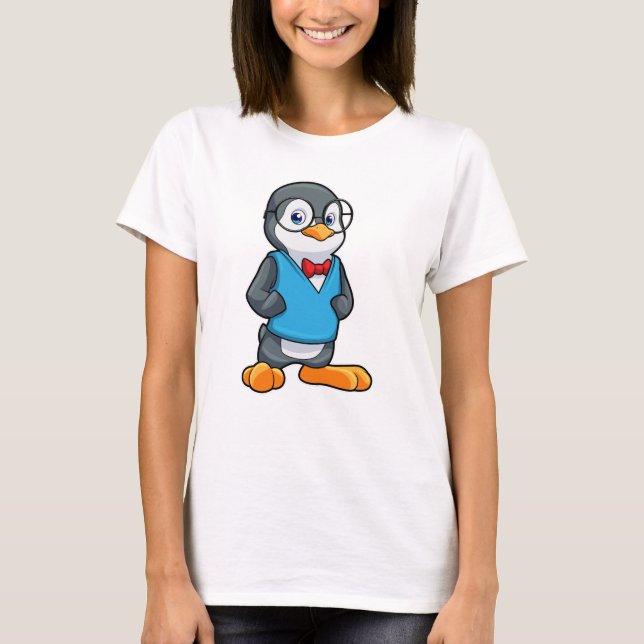T-shirt Pingouin Nerd avec lunettes (Devant)