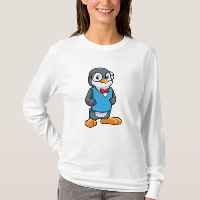 T-shirt Pingouin Nerd avec lunettes (Devant)