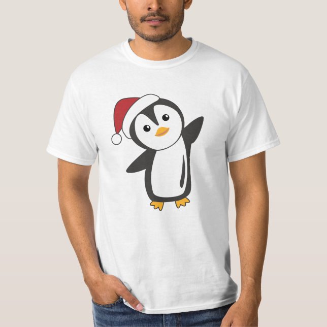 T-shirt Pingouin Noël Neige Animaux d'hiver Pingouins (Devant)