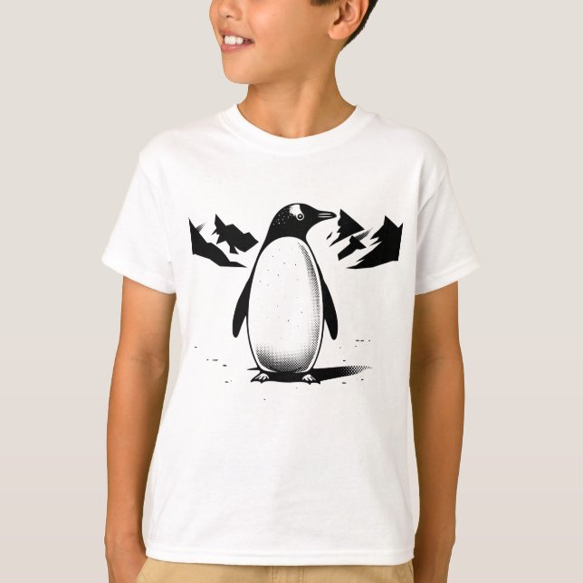 T-shirt Pingouin noir et blanc (Devant)